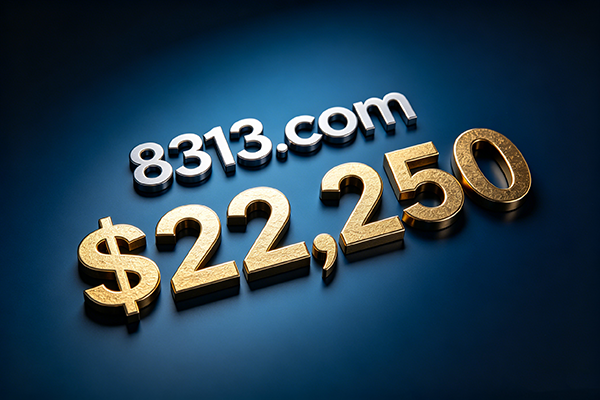 四数字：8313.com 22,250 美元成功成交！